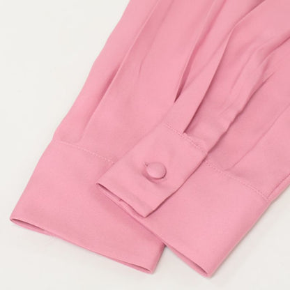 Gucci 519340 17 Years Pink Silk 100 Flirt Pleat Burst Color Shirt Blouse 38
