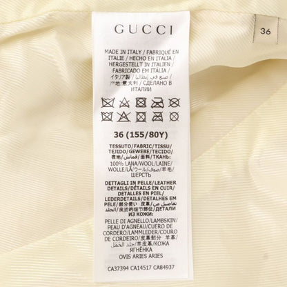 Gucci 643288 21AW Ivory Wool 100 Horsepit Gold Button Short Sleeve Jacket 36