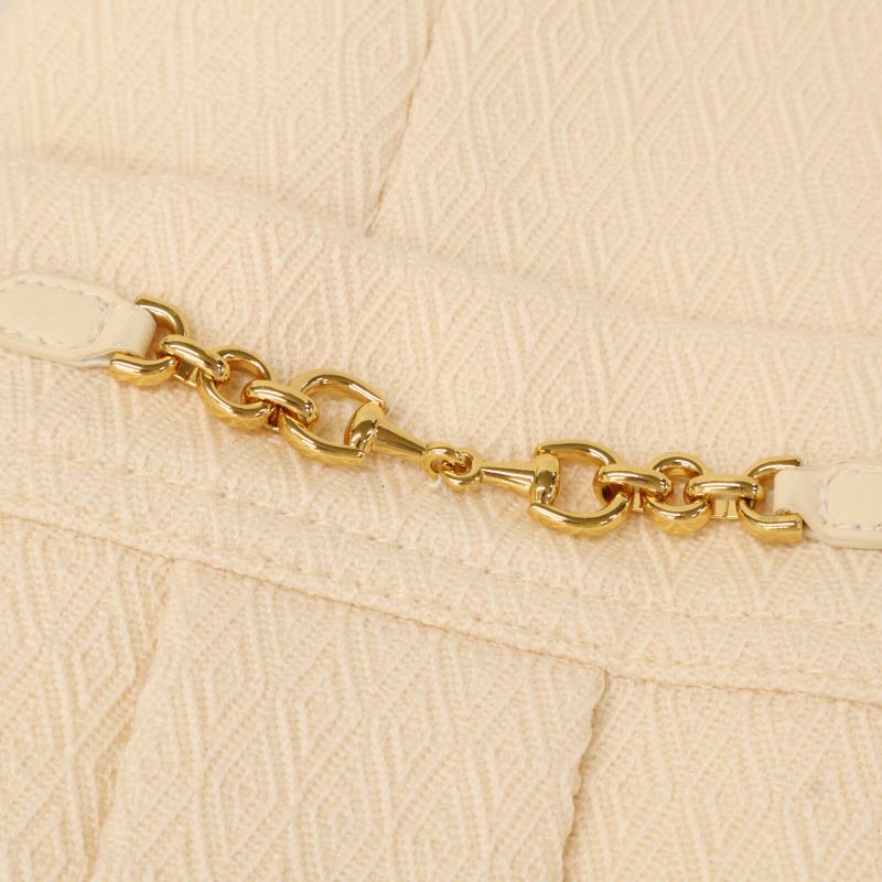 Gucci 643288 21AW Ivory Wool 100 Horsepit Gold Button Short Sleeve Jacket 36