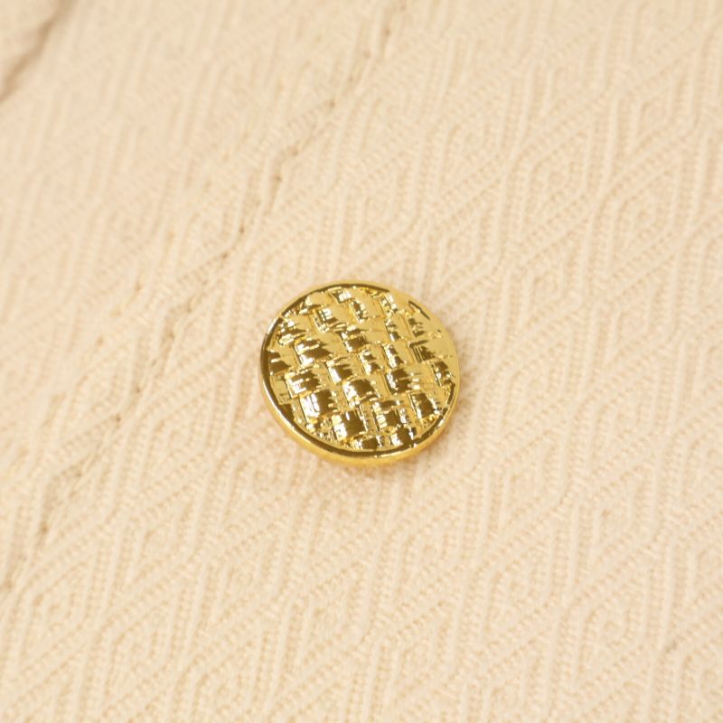 Gucci 643288 21AW Ivory Wool 100 Horsepit Gold Button Short Sleeve Jacket 36