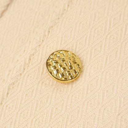 Gucci 643288 21AW Ivory Wool 100 Horsepit Gold Button Short Sleeve Jacket 36