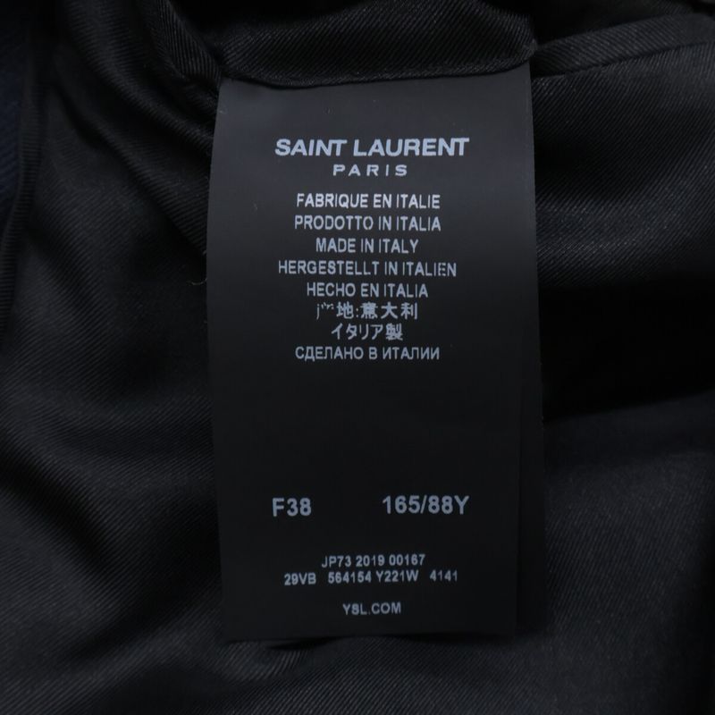 Yves Saint-laurent Yves Saint Laurent 19 Year Navy Peaked Lapel Double Tailored