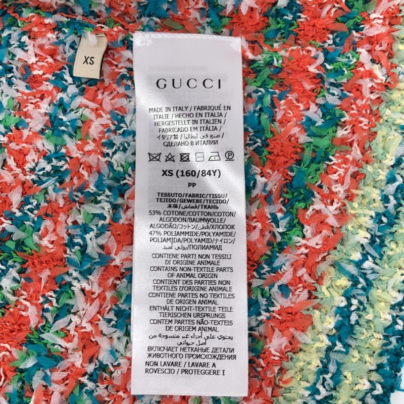 Gucci 691588 Multicolor Cotton Maxi GG Short Sleeve Knit Cardigan XS