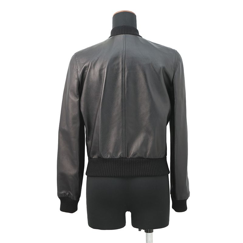 Gucci Jacket Leather 36 Black