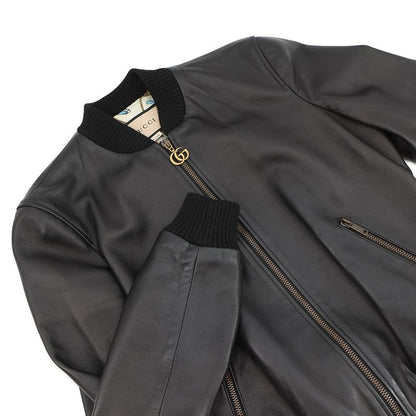 Gucci Jacket Leather 36 Black