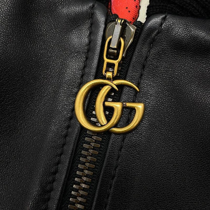 Gucci Jacket Leather 36 Black