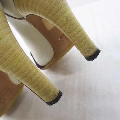 Gucci Heel Loafers Sherry Line 37.5 White Leather Made In Italy