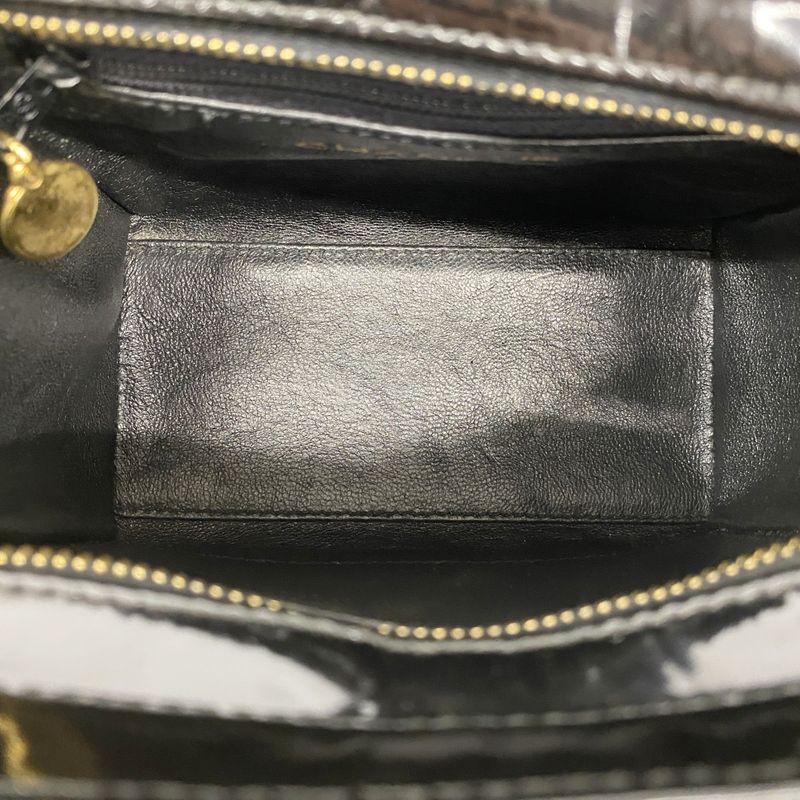 Chanel Shoulder Bag Matelasse Patent Leather Black Gold Hardware Women