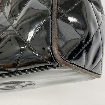 Chanel Shoulder Bag Matelasse Patent Leather Black Gold Hardware Women