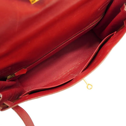 Hermes Handbag Kelly 35 Box Calf Rouge Vif Gold Hardware □C Engraved 2way Bag
