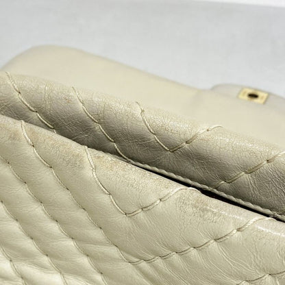 Chanel Shoulder Bag V Stitch Lambskin Beige Gold Hardware Women's