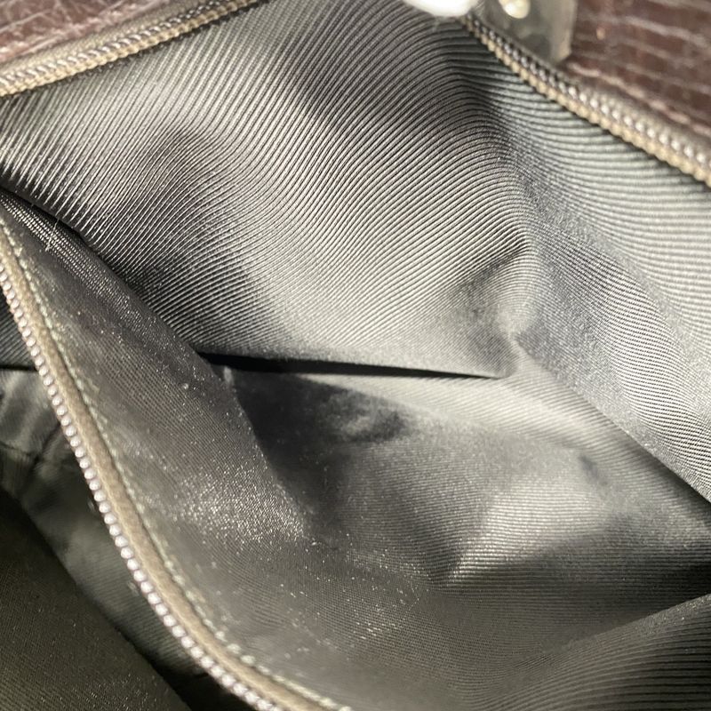 Gucci Tote Bag GG Supreme 114595 PVC Brown Silver Hardware Women's