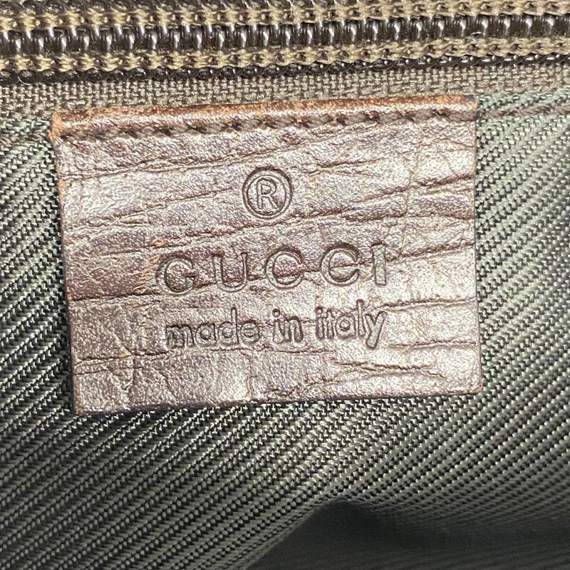 Gucci Tote Bag GG Supreme 114595 PVC Brown Silver Hardware Women's