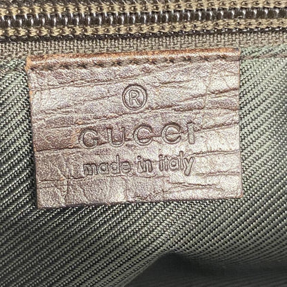 Gucci Tote Bag GG Supreme 114595 PVC Brown Silver Hardware Women's