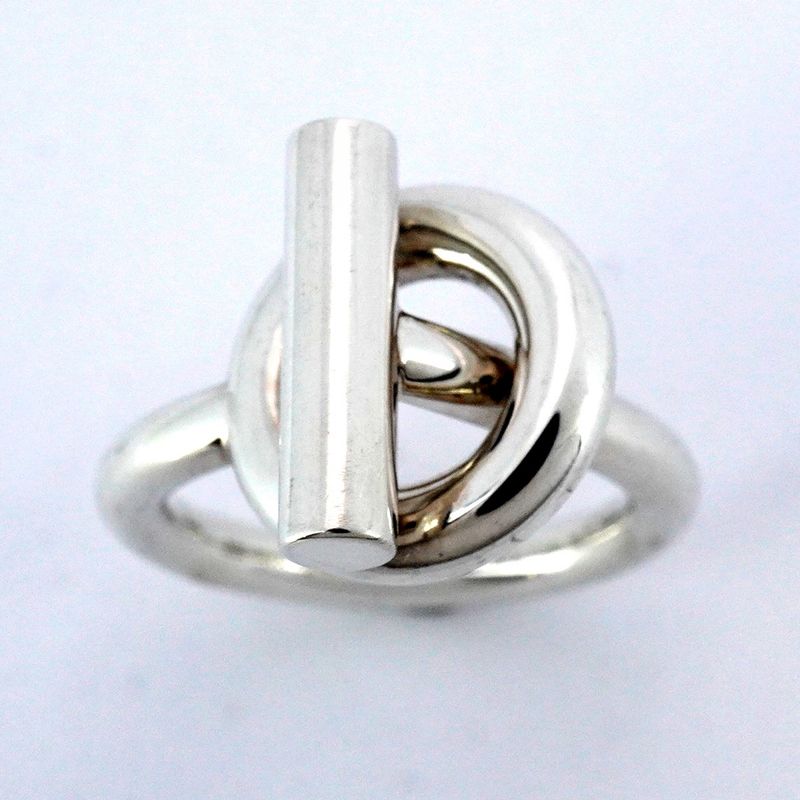 Hermes Ring Echape Silver 925 #56 Men's