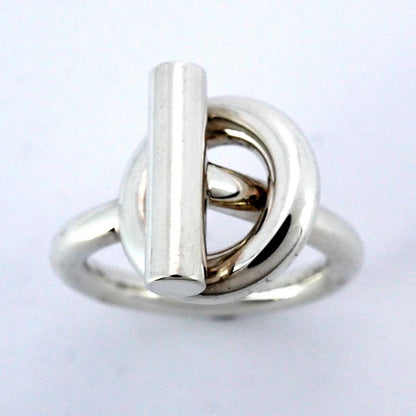 Hermes Ring Echape Silver 925 #56 Men's