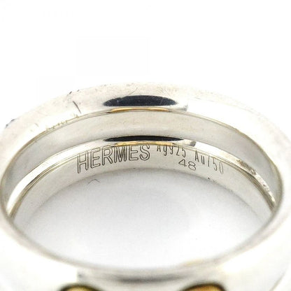 Hermes Ring Olympe 18K Yellow Gold Yellow Gold Silver 925 #48 Ladies
