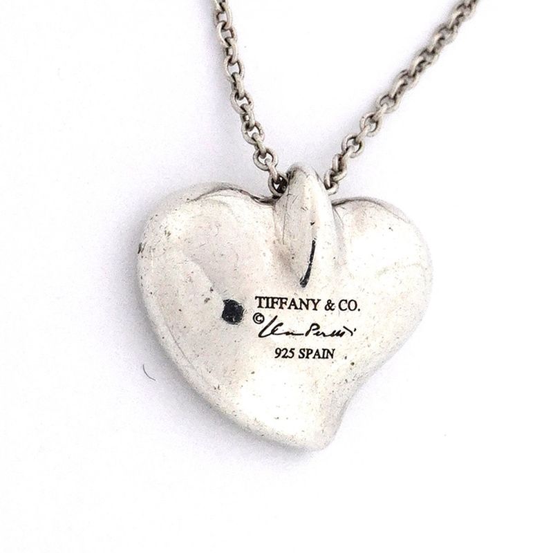Tiffany & Co Necklace Curved Heart Silver 925 Women's