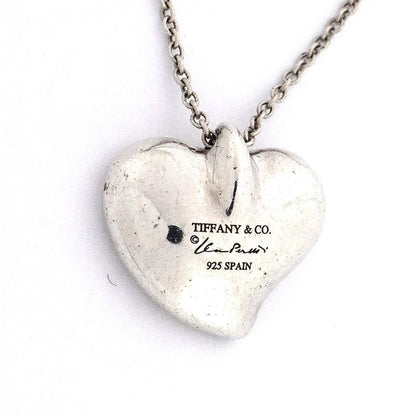 Tiffany & Co Necklace Curved Heart Silver 925 Women's