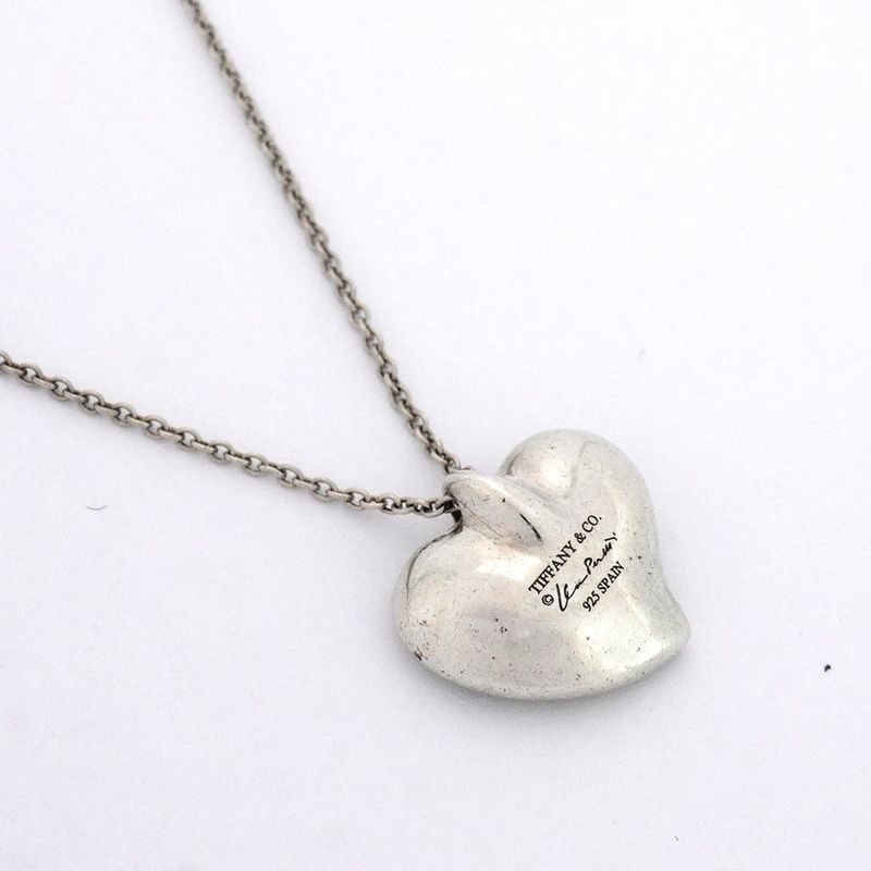 Tiffany & Co Necklace Curved Heart Silver 925 Women's