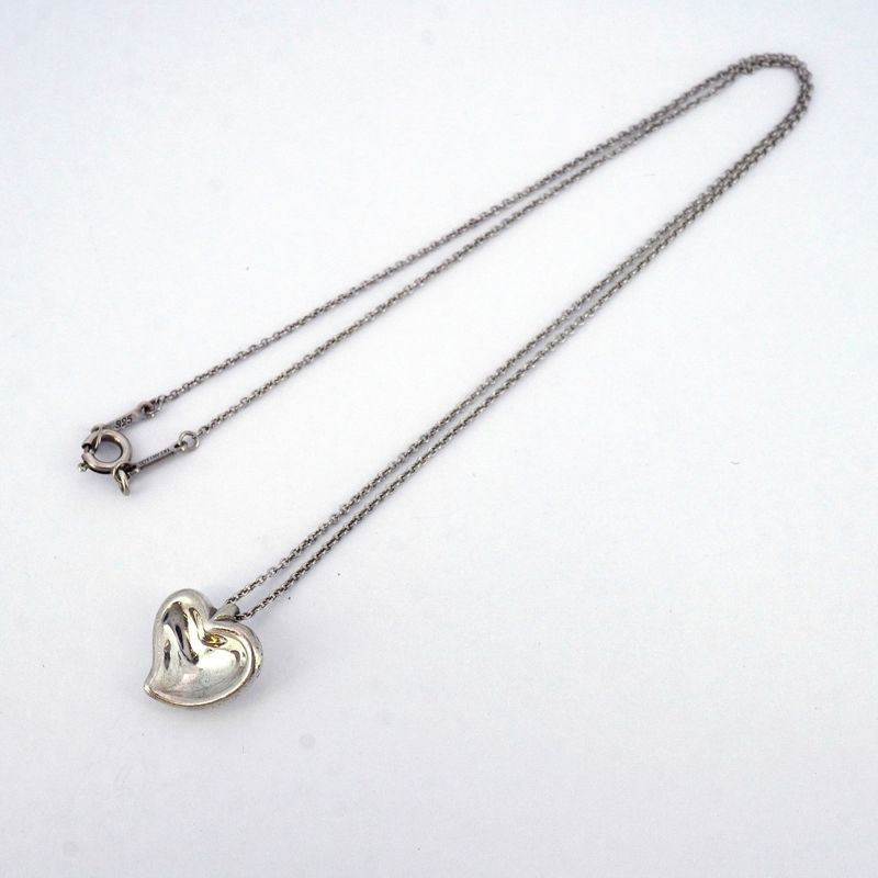 Tiffany & Co Necklace Curved Heart Silver 925 Women's