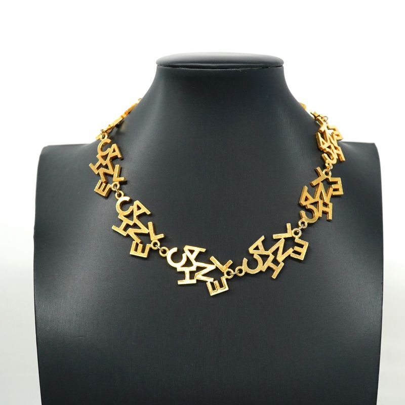 Chanel Necklace Vintage Chanel Logo GP Plating Gold Ladies