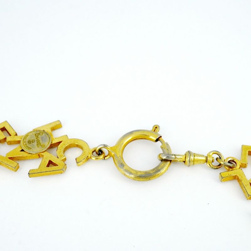 Chanel Necklace Vintage Chanel Logo GP Plating Gold Ladies