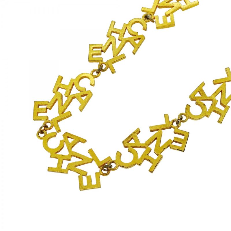 Chanel Necklace Vintage Chanel Logo GP Plating Gold Ladies
