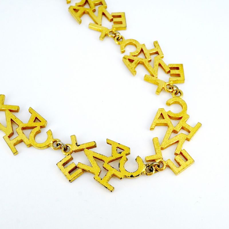 Chanel Necklace Vintage Chanel Logo GP Plating Gold Ladies