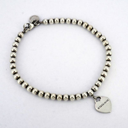 Tiffany & Co Bracelet Return To Heart Ball Chain Silver 925 Women's