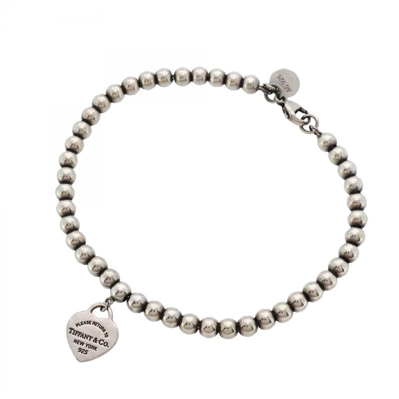 Tiffany & Co Bracelet Return To Heart Ball Chain Silver 925 Women's