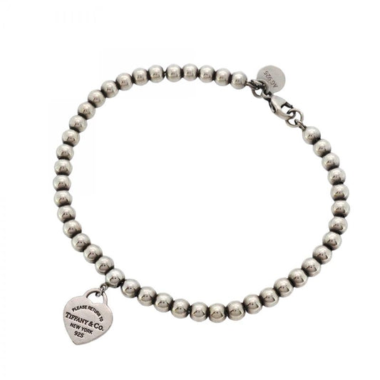 Tiffany & Co Bracelet Return To Heart Ball Chain Silver 925 Women's