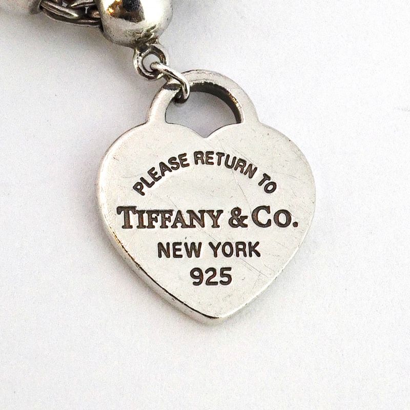 Tiffany & Co Bracelet Return To Heart Ball Chain Silver 925 Women's