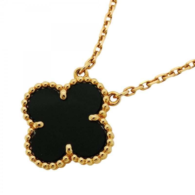 Van Cleef & Arpels Necklace Vintage Alhambra 18K Yellow Gold Yellow Gold Onyx