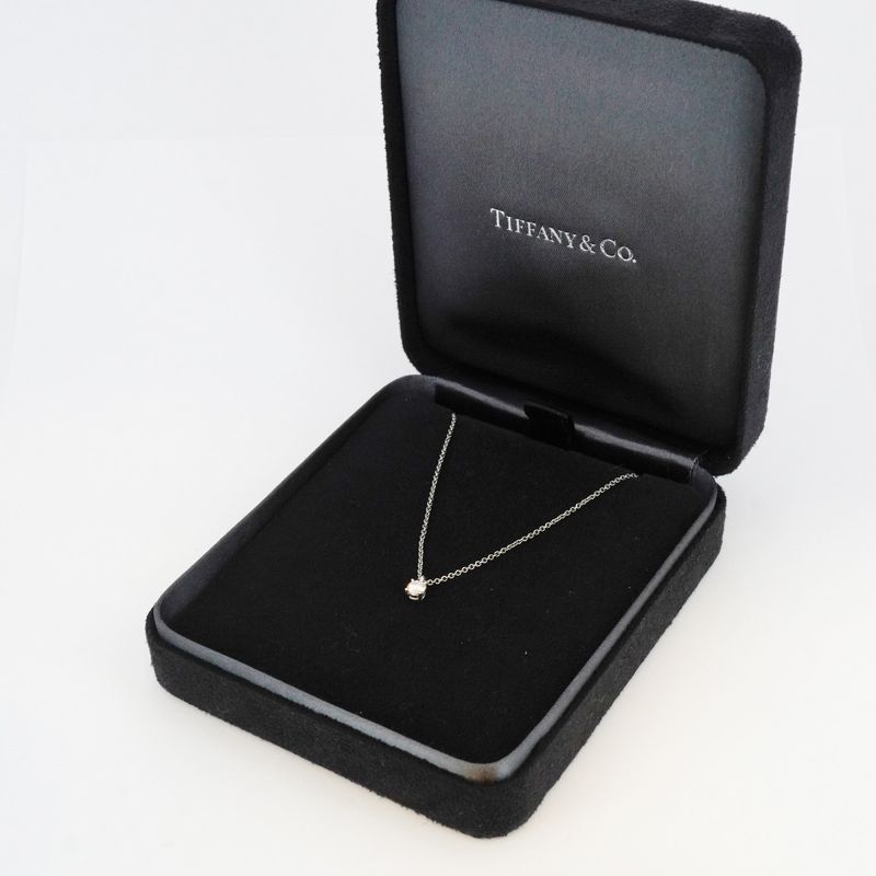Tiffany & Co Necklace Solitaire 1PD Pt950 Platinum Diamond Ladies