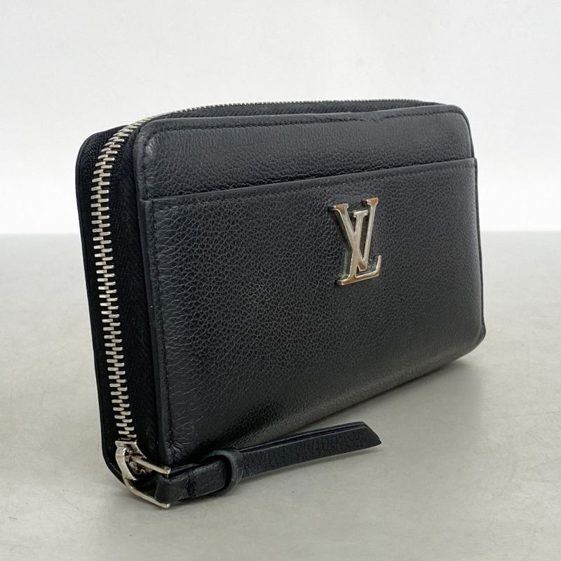 Louis Vuitton Long Wallet Zippy Lock Me M62622 Noir Black Men Women Unisex