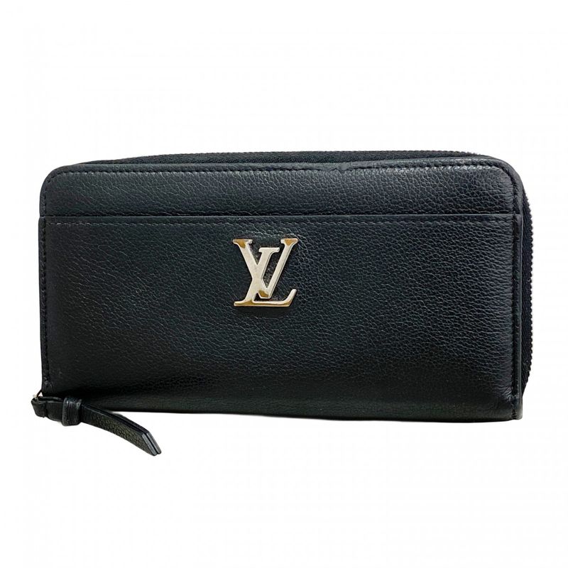 Louis Vuitton Long Wallet Zippy Lock Me M62622 Noir Black Men Women Unisex