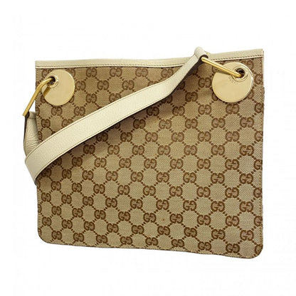 Gucci Shoulder Bag GG Canvas 120841 Canvas Brown Gold Hardware Women's