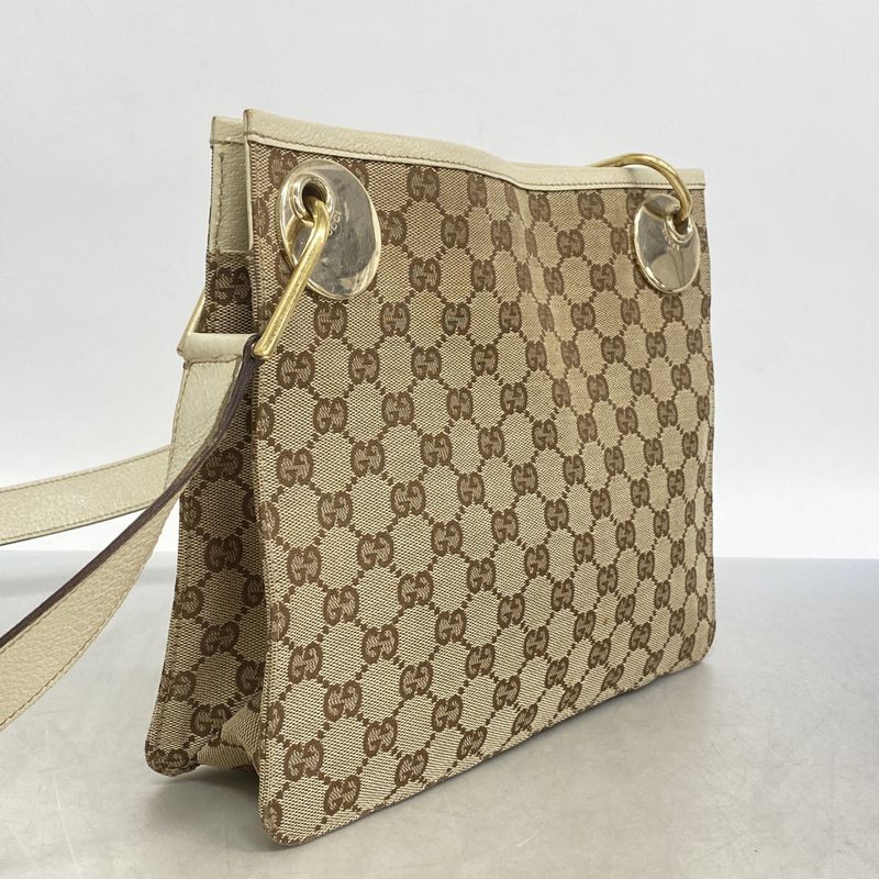 Gucci Shoulder Bag GG Canvas 120841 Canvas Brown Gold Hardware Women's