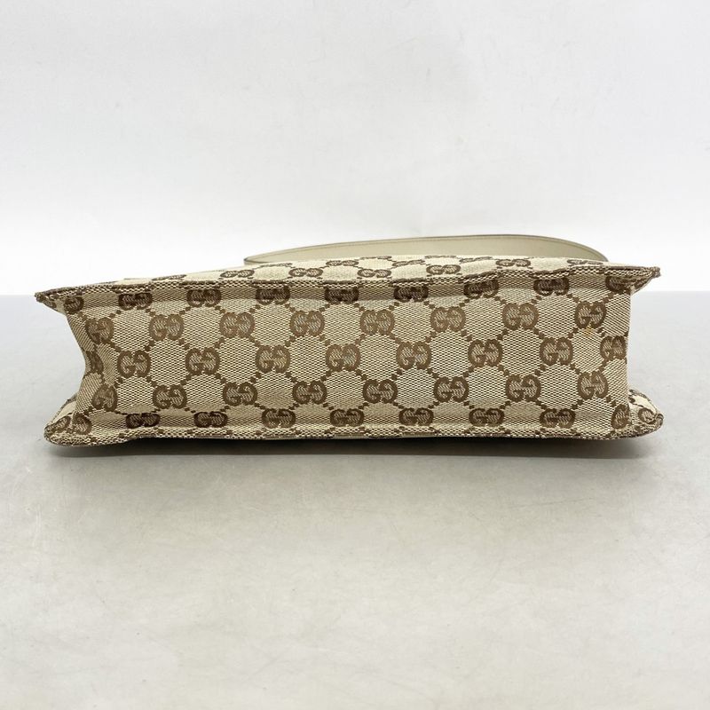 Gucci Shoulder Bag GG Canvas 120841 Canvas Brown Gold Hardware Women's