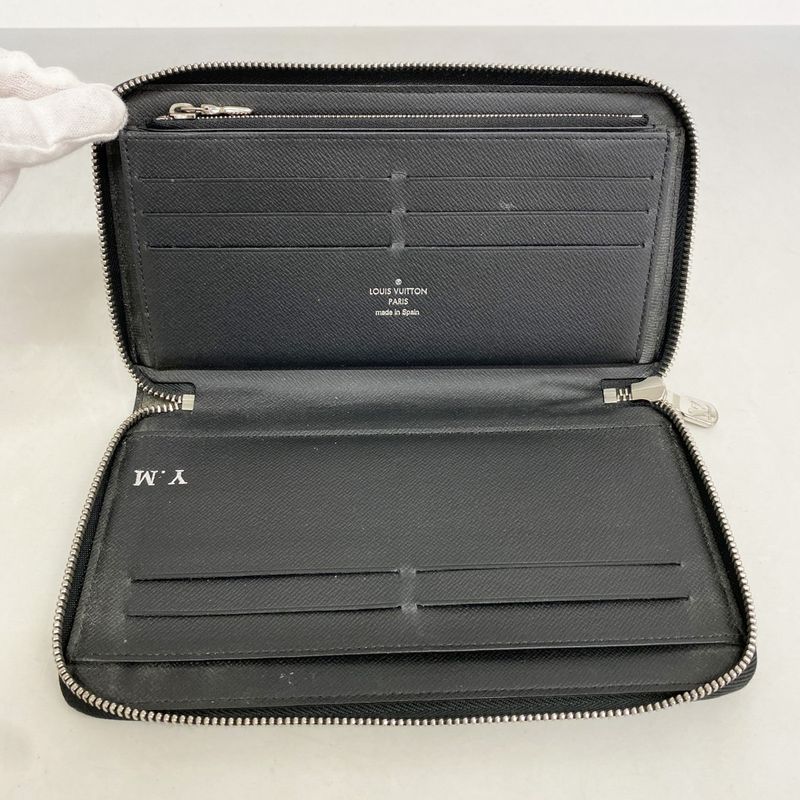 Louis Vuitton Long Wallet Damier Graphite Zippy Organizer NM N60111 Black Men's