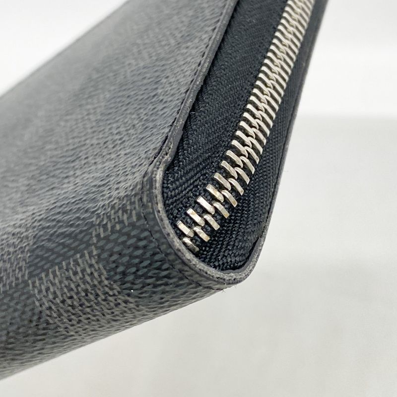 Louis Vuitton Long Wallet Damier Graphite Zippy Organizer NM N60111 Black Men's