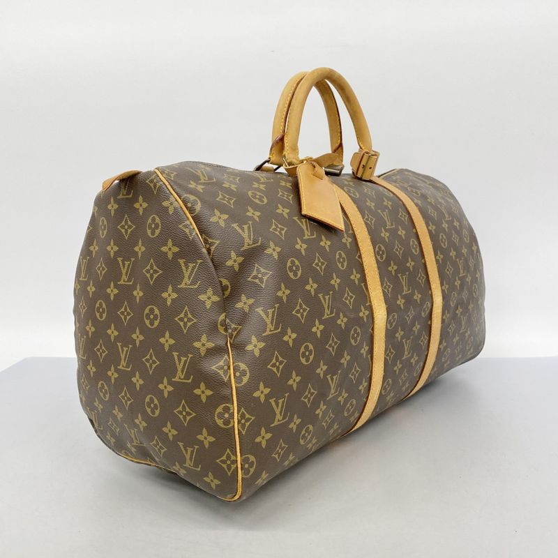Louis Vuitton Boston Bag Monogram Keepall 55 M41424 Brown Men Women Unisex
