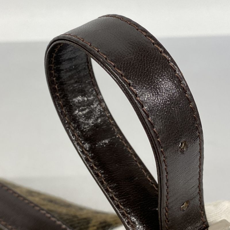 Fendi Handbag Zucca Mamma Bucket Wool Brown Silver Hardware Ladies