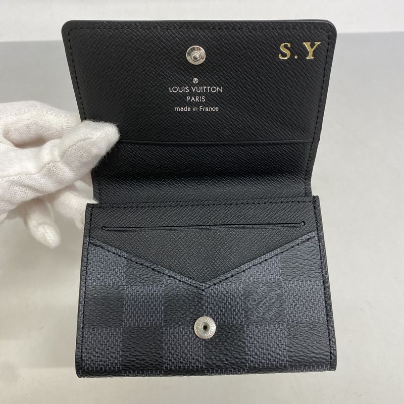 Louis Vuitton Card Case Damier Graphite Anvelop Carte De Visite N63338 Black