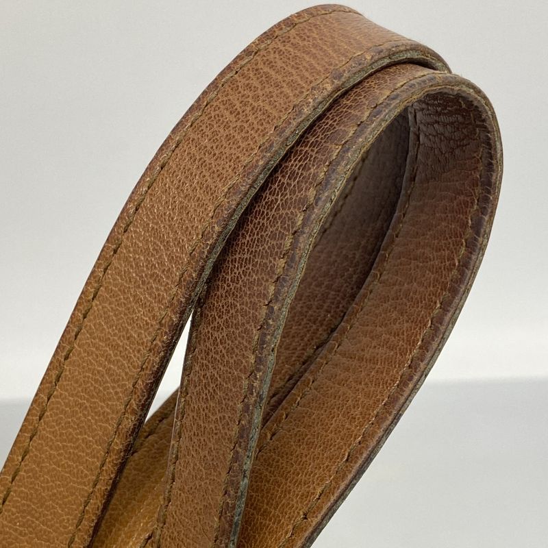 Gucci Shoulder Bag Interlocking G 121544 Leather Light Brown Gold Hardware