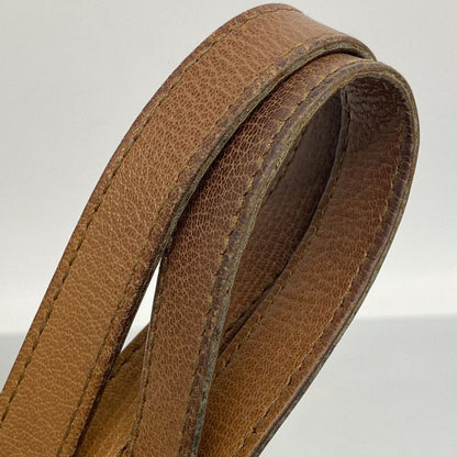 Gucci Shoulder Bag Interlocking G 121544 Leather Light Brown Gold Hardware