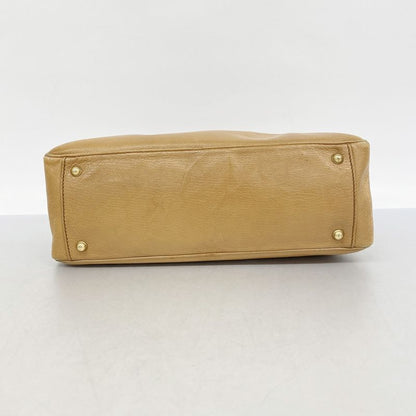 Gucci Shoulder Bag Interlocking G 121544 Leather Light Brown Gold Hardware