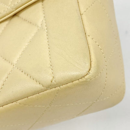 Chanel Shoulder Bag Matelasse Lambskin Beige Gold Hardware Women's