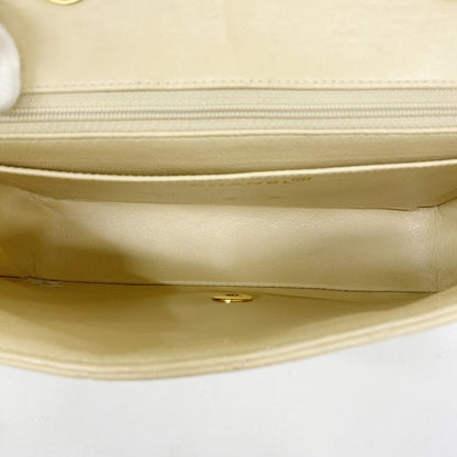 Chanel Shoulder Bag Matelasse Lambskin Beige Gold Hardware Women's